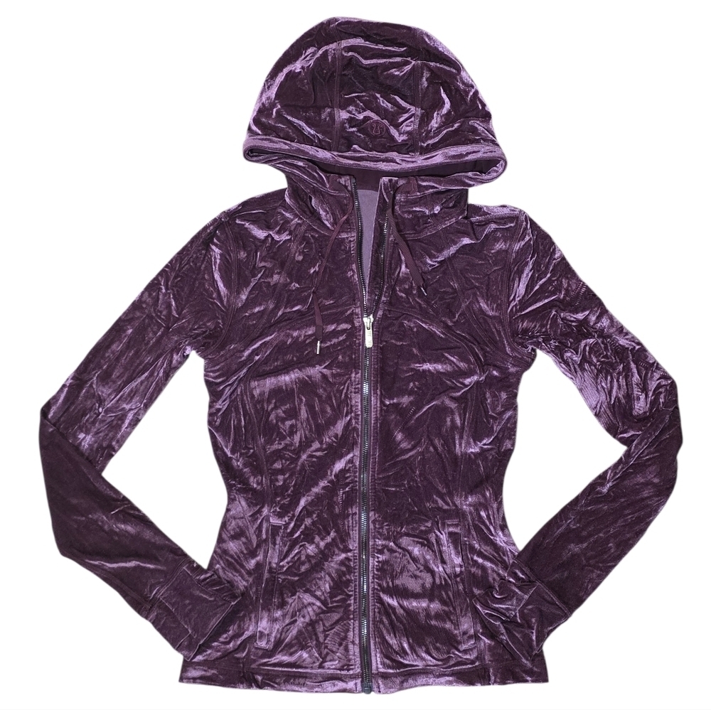 Lululemon Define Zip Up Hooded Jacket Size 6 Garnet Gold Velour - Picture 9 of 9